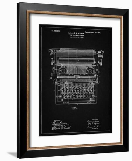 PP1118-Vintage Black Underwood Typewriter Patent Poster-Cole Borders-Framed Giclee Print