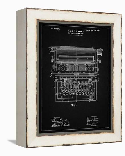 PP1118-Vintage Black Underwood Typewriter Patent Poster-Cole Borders-Framed Premier Image Canvas