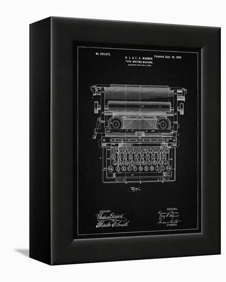 PP1118-Vintage Black Underwood Typewriter Patent Poster-Cole Borders-Framed Premier Image Canvas