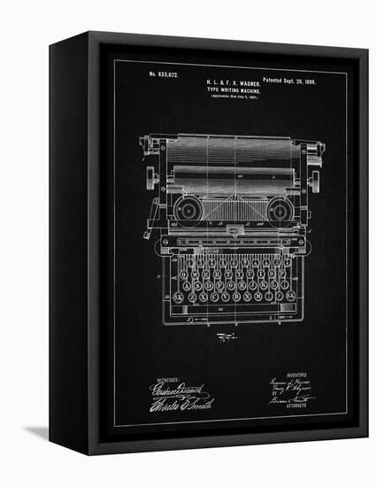 PP1118-Vintage Black Underwood Typewriter Patent Poster-Cole Borders-Framed Premier Image Canvas