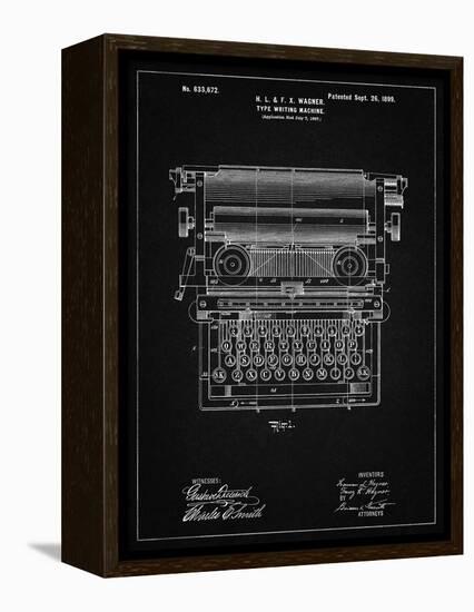 PP1118-Vintage Black Underwood Typewriter Patent Poster-Cole Borders-Framed Premier Image Canvas