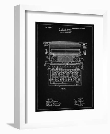 PP1118-Vintage Black Underwood Typewriter Patent Poster-Cole Borders-Framed Premium Giclee Print