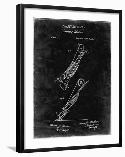PP1121-Black Grunge Vaccuum Cleaner Patent-Cole Borders-Framed Giclee Print