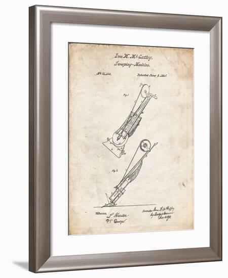 PP1121-Vintage Parchment Vaccuum Cleaner Patent-Cole Borders-Framed Giclee Print