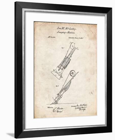 PP1121-Vintage Parchment Vaccuum Cleaner Patent-Cole Borders-Framed Giclee Print