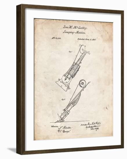 PP1121-Vintage Parchment Vaccuum Cleaner Patent-Cole Borders-Framed Giclee Print