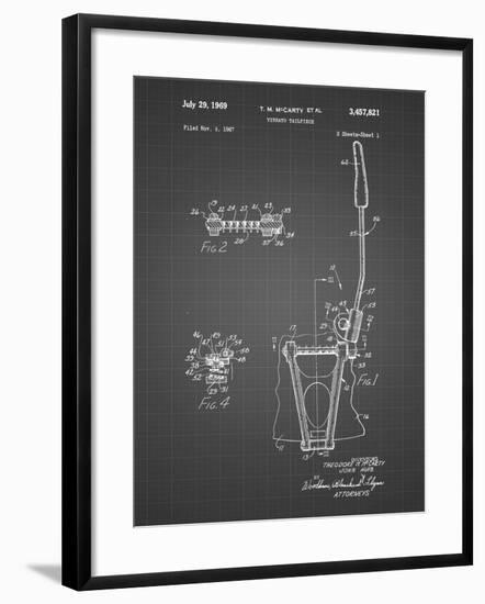 PP1122-Black Grid Vibrato Tailpiece Patent Wall Art Poster-Cole Borders-Framed Giclee Print