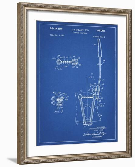 PP1122-Blueprint Vibrato Tailpiece Patent Wall Art Poster-Cole Borders-Framed Giclee Print