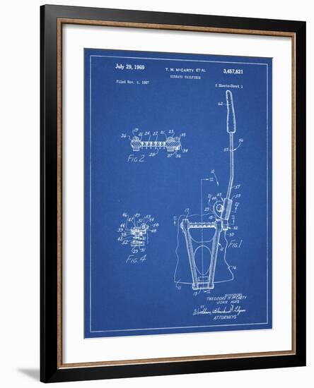 PP1122-Blueprint Vibrato Tailpiece Patent Wall Art Poster-Cole Borders-Framed Giclee Print