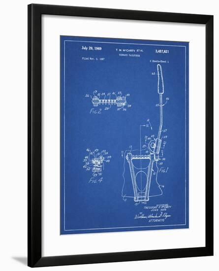 PP1122-Blueprint Vibrato Tailpiece Patent Wall Art Poster-Cole Borders-Framed Giclee Print