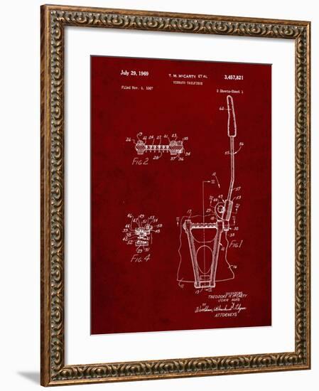 PP1122-Burgundy Vibrato Tailpiece Patent Wall Art Poster-Cole Borders-Framed Giclee Print