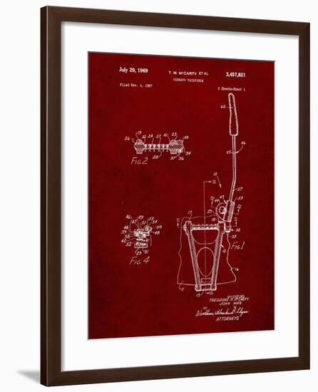 PP1122-Burgundy Vibrato Tailpiece Patent Wall Art Poster-Cole Borders-Framed Giclee Print