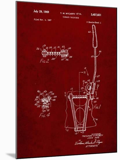 PP1122-Burgundy Vibrato Tailpiece Patent Wall Art Poster-Cole Borders-Mounted Giclee Print