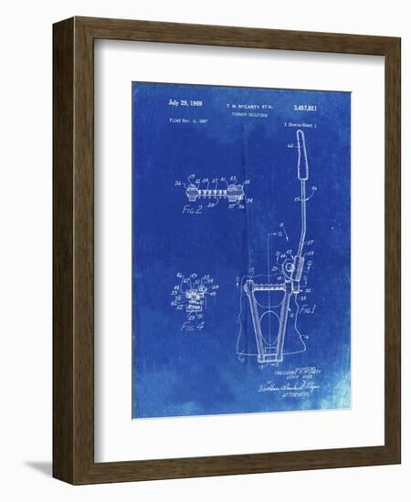 PP1122-Faded Blueprint Vibrato Tailpiece Patent Wall Art Poster-Cole Borders-Framed Giclee Print