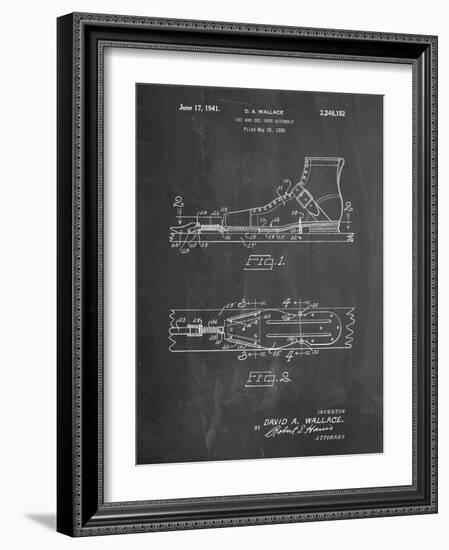 PP1124-Chalkboard Vintage Ski's Patent Poster-Cole Borders-Framed Giclee Print