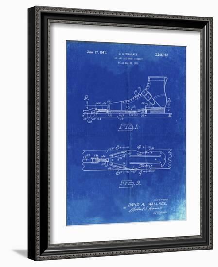PP1124-Faded Blueprint Vintage Ski's Patent Poster-Cole Borders-Framed Giclee Print