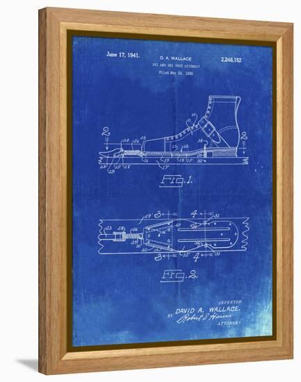 PP1124-Faded Blueprint Vintage Ski's Patent Poster-Cole Borders-Framed Premier Image Canvas
