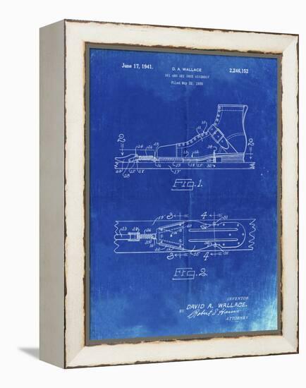 PP1124-Faded Blueprint Vintage Ski's Patent Poster-Cole Borders-Framed Premier Image Canvas