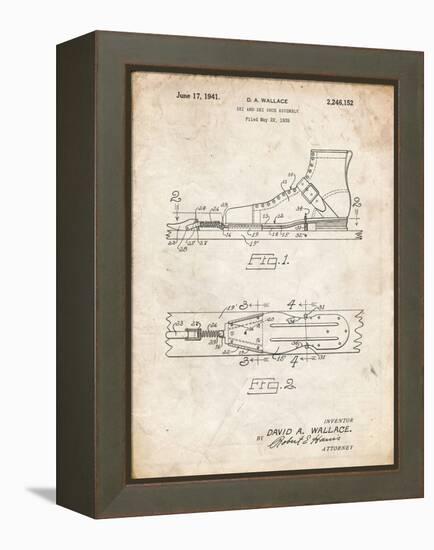 PP1124-Vintage Parchment Vintage Ski's Patent Poster-Cole Borders-Framed Premier Image Canvas