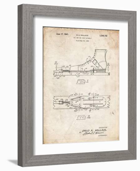 PP1124-Vintage Parchment Vintage Ski's Patent Poster-Cole Borders-Framed Giclee Print