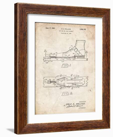 PP1124-Vintage Parchment Vintage Ski's Patent Poster-Cole Borders-Framed Giclee Print