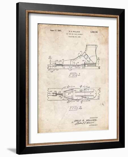PP1124-Vintage Parchment Vintage Ski's Patent Poster-Cole Borders-Framed Giclee Print