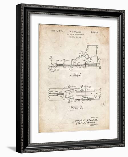 PP1124-Vintage Parchment Vintage Ski's Patent Poster-Cole Borders-Framed Giclee Print