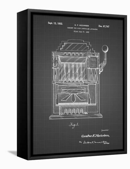 PP1125-Black Grid Vintage Slot Machine 1932 Patent Poster-Cole Borders-Framed Premier Image Canvas