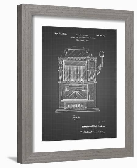 PP1125-Black Grid Vintage Slot Machine 1932 Patent Poster-Cole Borders-Framed Giclee Print