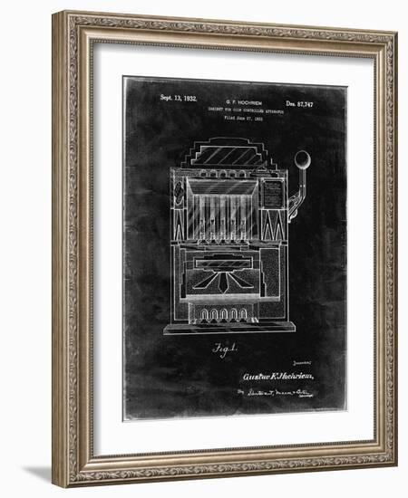 PP1125-Black Grunge Vintage Slot Machine 1932 Patent Poster-Cole Borders-Framed Giclee Print