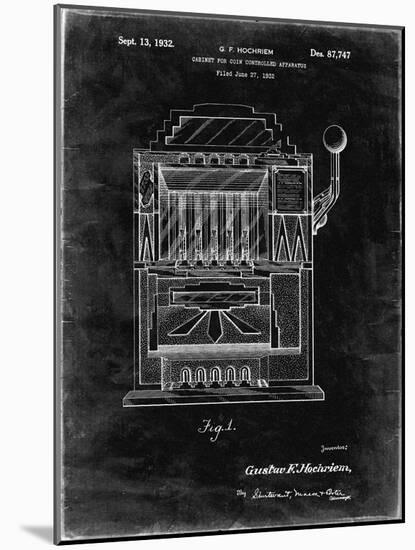 PP1125-Black Grunge Vintage Slot Machine 1932 Patent Poster-Cole Borders-Mounted Giclee Print