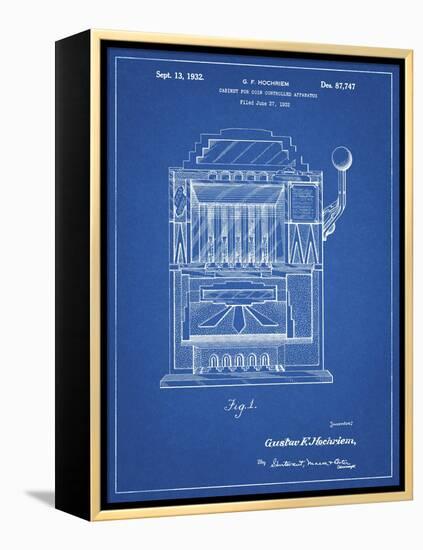 PP1125-Blueprint Vintage Slot Machine 1932 Patent Poster-Cole Borders-Framed Premier Image Canvas