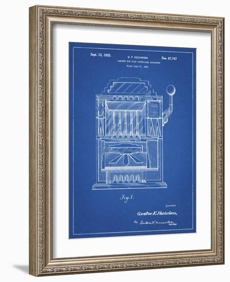 PP1125-Blueprint Vintage Slot Machine 1932 Patent Poster-Cole Borders-Framed Giclee Print
