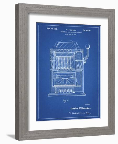 PP1125-Blueprint Vintage Slot Machine 1932 Patent Poster-Cole Borders-Framed Giclee Print