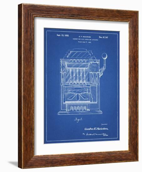 PP1125-Blueprint Vintage Slot Machine 1932 Patent Poster-Cole Borders-Framed Giclee Print