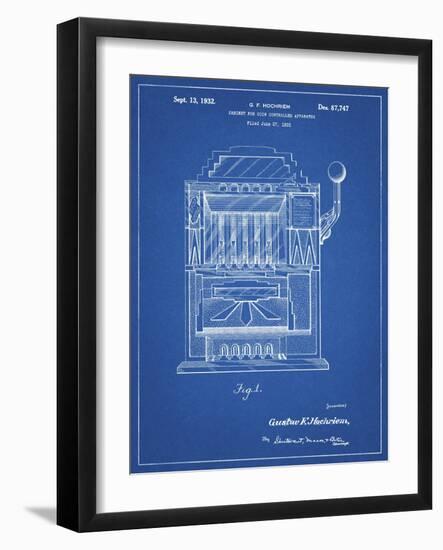 PP1125-Blueprint Vintage Slot Machine 1932 Patent Poster-Cole Borders-Framed Giclee Print