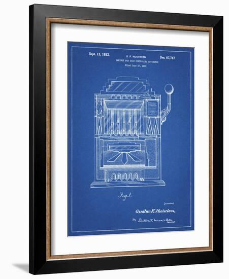 PP1125-Blueprint Vintage Slot Machine 1932 Patent Poster-Cole Borders-Framed Giclee Print