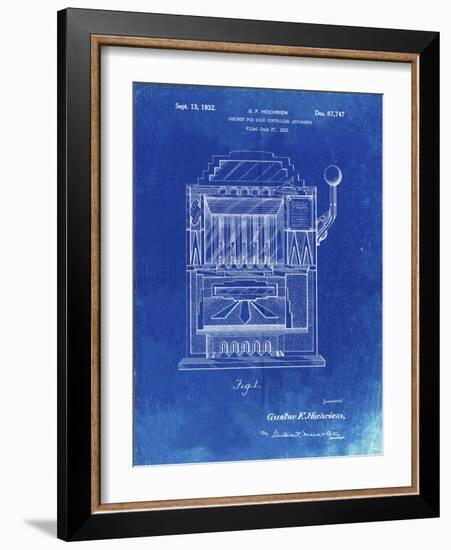 PP1125-Faded Blueprint Vintage Slot Machine 1932 Patent Poster-Cole Borders-Framed Giclee Print