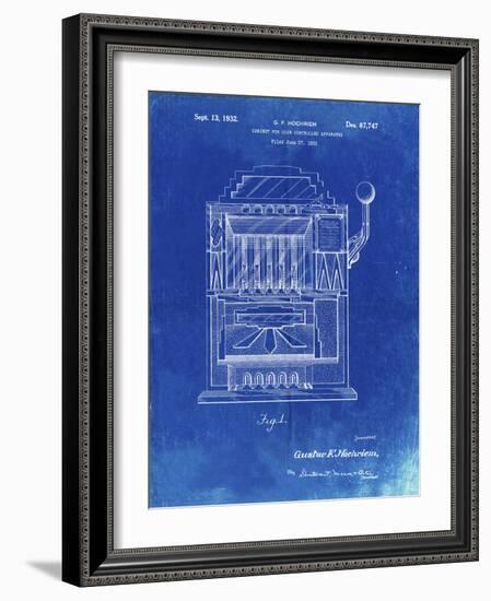 PP1125-Faded Blueprint Vintage Slot Machine 1932 Patent Poster-Cole Borders-Framed Giclee Print