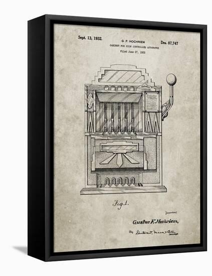 PP1125-Sandstone Vintage Slot Machine 1932 Patent Poster-Cole Borders-Framed Premier Image Canvas