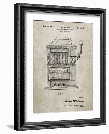 PP1125-Sandstone Vintage Slot Machine 1932 Patent Poster-Cole Borders-Framed Giclee Print