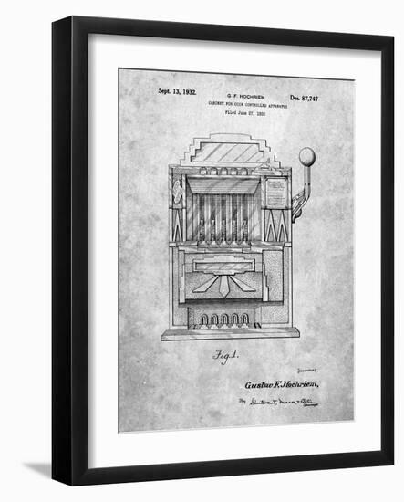 PP1125-Slate Vintage Slot Machine 1932 Patent Poster-Cole Borders-Framed Giclee Print
