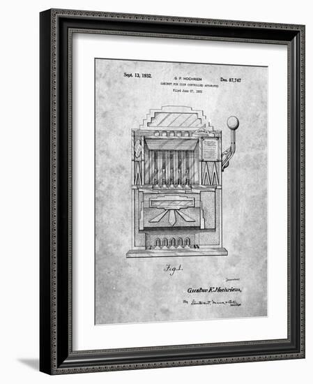 PP1125-Slate Vintage Slot Machine 1932 Patent Poster-Cole Borders-Framed Giclee Print