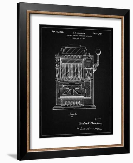 PP1125-Vintage Black Vintage Slot Machine 1932 Patent Poster-Cole Borders-Framed Giclee Print