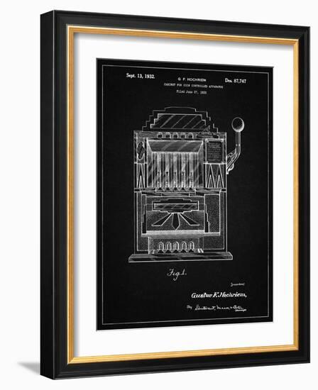 PP1125-Vintage Black Vintage Slot Machine 1932 Patent Poster-Cole Borders-Framed Giclee Print