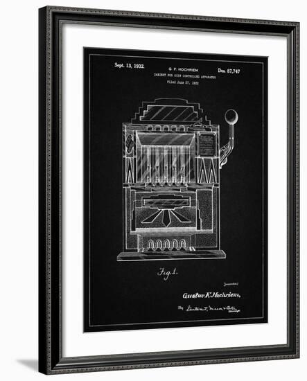 PP1125-Vintage Black Vintage Slot Machine 1932 Patent Poster-Cole Borders-Framed Giclee Print