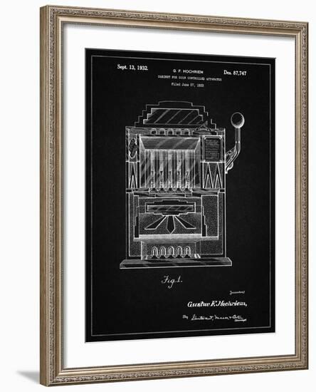 PP1125-Vintage Black Vintage Slot Machine 1932 Patent Poster-Cole Borders-Framed Giclee Print