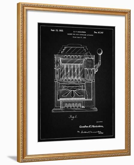 PP1125-Vintage Black Vintage Slot Machine 1932 Patent Poster-Cole Borders-Framed Giclee Print