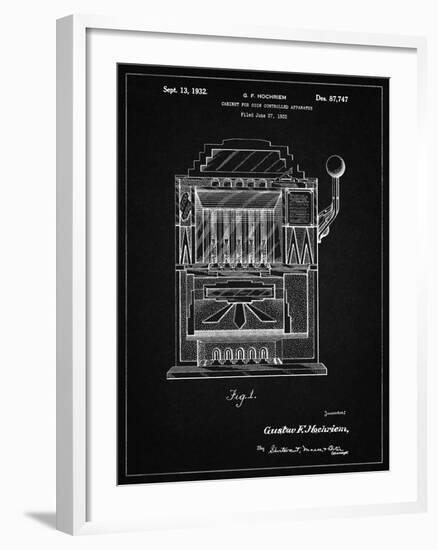 PP1125-Vintage Black Vintage Slot Machine 1932 Patent Poster-Cole Borders-Framed Giclee Print