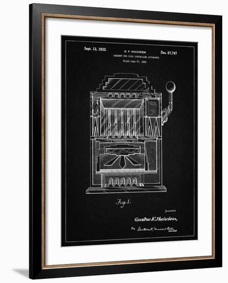 PP1125-Vintage Black Vintage Slot Machine 1932 Patent Poster-Cole Borders-Framed Giclee Print